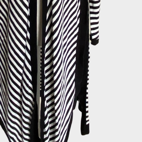 Cabi Black White Cotton Casual Nautical Open Cardigan Lightweight Knit- Sz-S - Picture 5 of 15